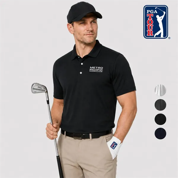 PGA TOUR® Moist Wicking Men's Airflux Solid Golf Polo Shirt