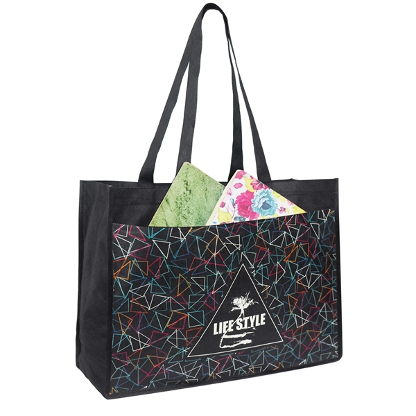 Extra wide Full Color Shopping Gusset Tote Bag (16"x12"x6")