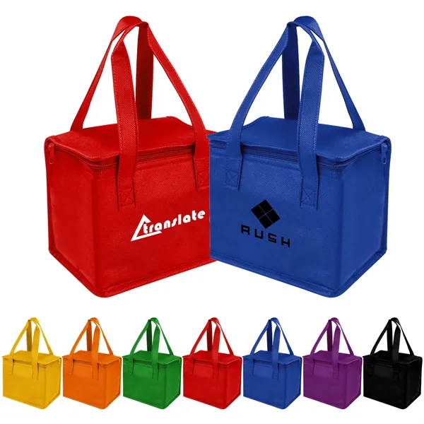 6 Cans Non woven Insulated Cooler Bag w/ Zipper&Handle