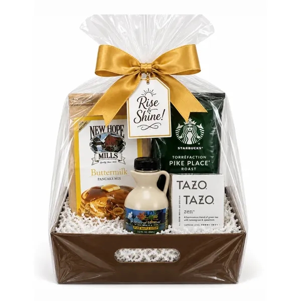 Breakfast Gift Basket with Pancake Mix, Coffee, Tea & Syrup