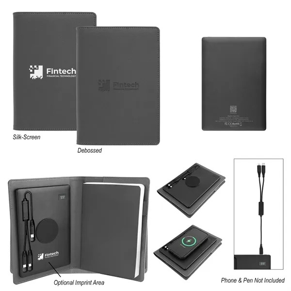 Recycled Power Folio With Wireless Charger & Power Bank