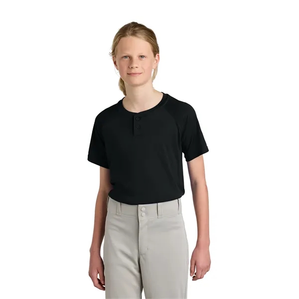 Sport-Tek Youth PosiCharge Competitor 2-Button Henley