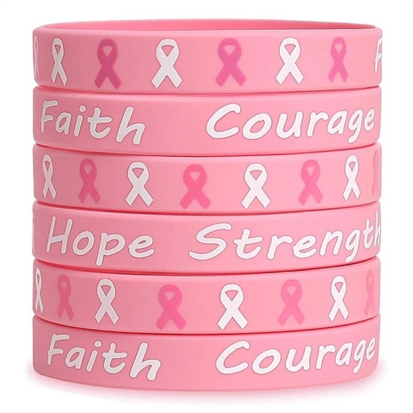 1/2 Inch Breast Cancer Printed Custom Wristband