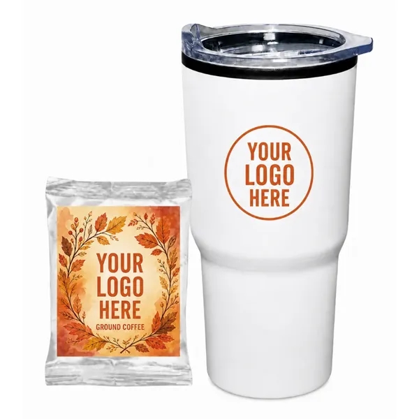 Fall Theme Coffee or Cocoa with Stainless 20 oz Tumbler