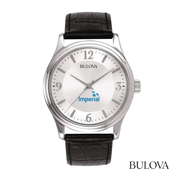 Bulova® Men's Leather Strap Watch