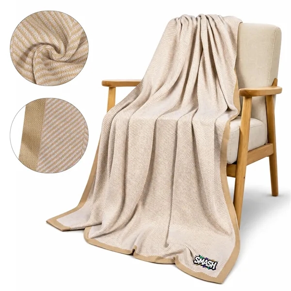 Embroidered Cozy Knitted Throw Blanket 51"x67"
