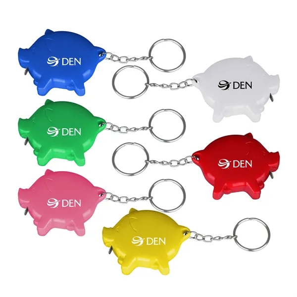 Pig shape tape measure key chain