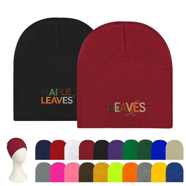 Acrylic Unisex Level Knit Beanie Cap