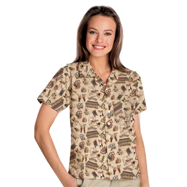 Bistro Print Camp Shirt