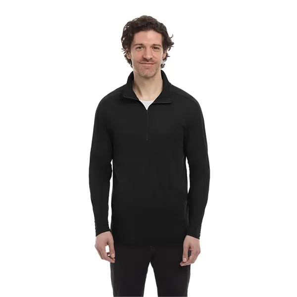 MENS WICKING SOLID 1/4 ZIP LS PULLOVER
