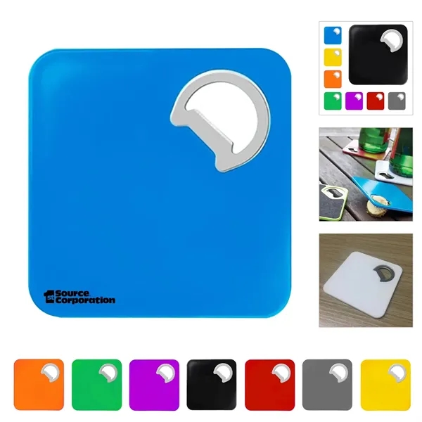 Square Coaster with Foam Padded Bottom & Corner Metal Bottle