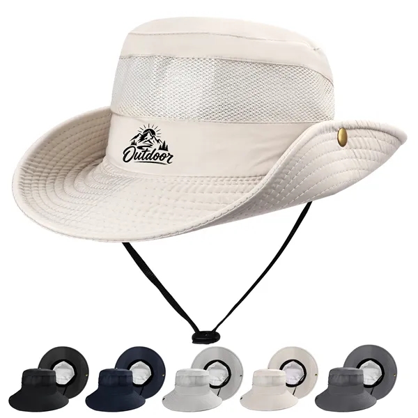 Wide Brim Sun Hat Travel Bucket W/ Adjustable Strap