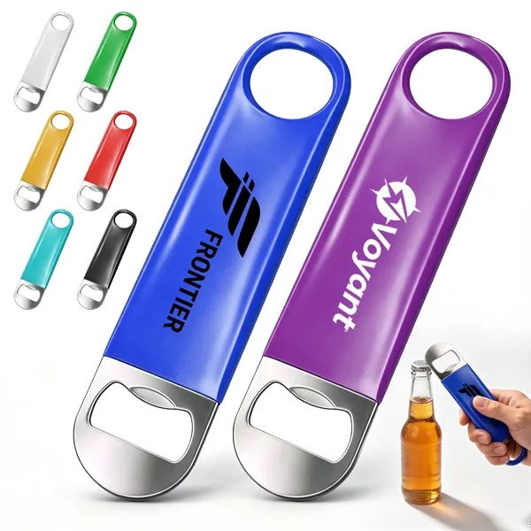 7" Slim Flat Bar Bottle Opener W/ Hanging Hole