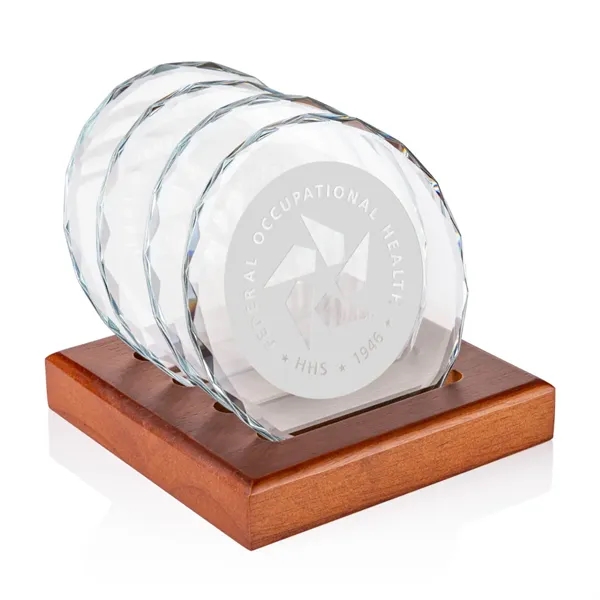 Porterfield Coasters - Set of 4 on Walnut Base
