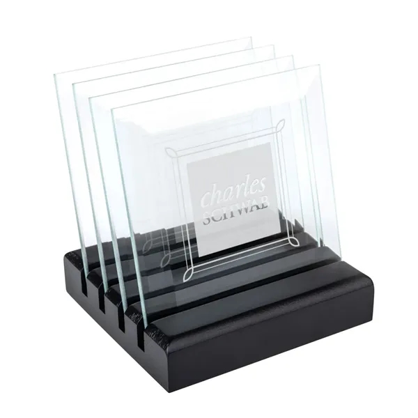 Talbot Coasters - Set of 4 on Black Base