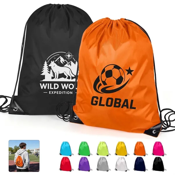 13.4"x16.5" Polyester Sports Drawstring Backpack Cinch Bag