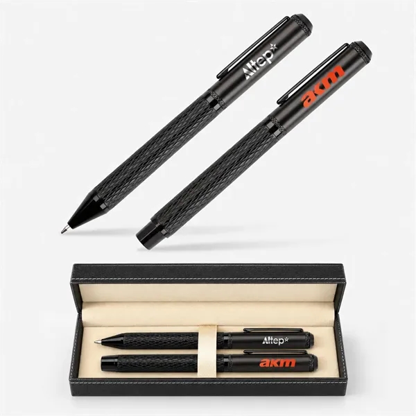 TiTUS® Gun Metal Ballpoint & Rollerball Duo Gift Box
