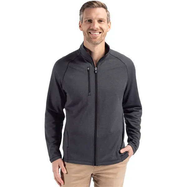 Cutter & Buck Peshastin Recycled Grid Fleece Mens Full Zi...