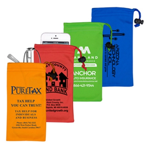 Clean-n-Carry Microfiber Drawstring Pouch For Cell Phones