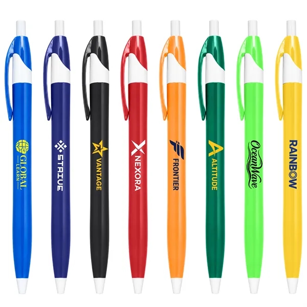 Multi Color 1.0mm Retractable Click Ballpoint Pen W/ Clip
