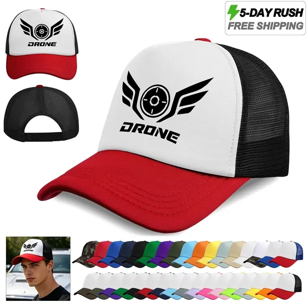 5 Day Rush Five Panel Foam Trucker Hat Mesh Back Cap