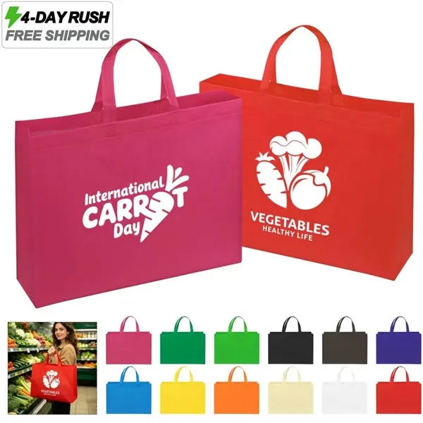 4 Day Rush Large Non Woven Grocery Tote Bag W/ Gusset