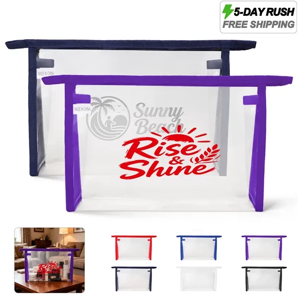 5 Day Rush Large Travel Clear Toiletry Bag Makeup Pouch