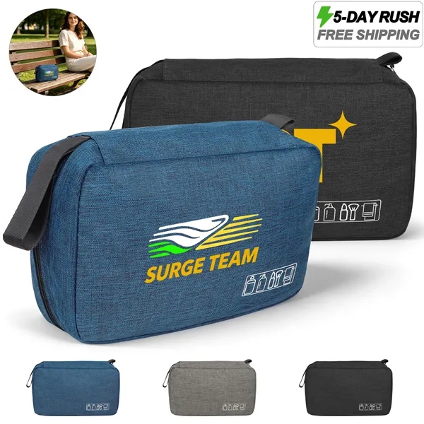 5 Day Rush Heathered Travel Hanging Makeup Toiletry Bag