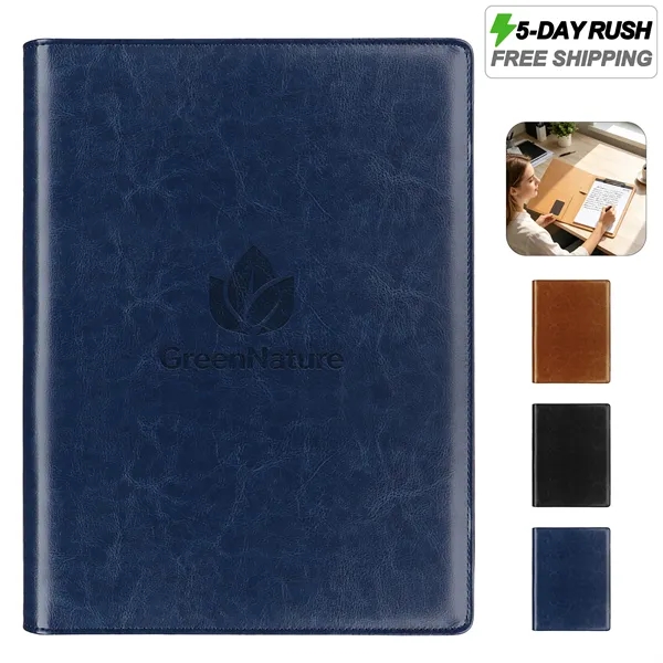 5 Day Rush PU Business Portfolio Folder W/ Clipboard & Pen