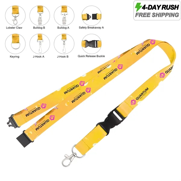 4 Day Rush 3/4" Breakaway ID Lanyard W/ Detachable Buckle