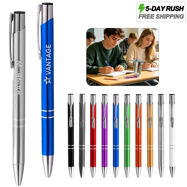 5 Day Rush 1.0mm Sleek Metal Click Ballpoint Pen
