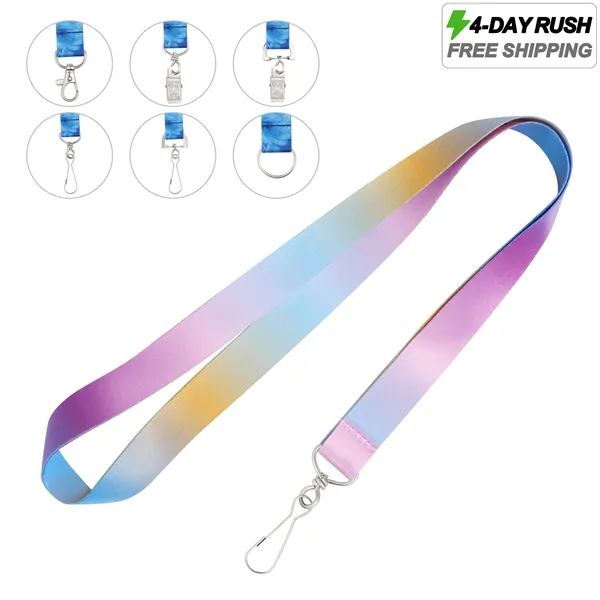 4 Day Rush 3/4" Dye Sublimation ID Badge Lanyard
