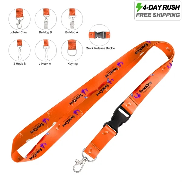 4 Day Rush 3/4" Sublimation Quick Release Badge Lanyard