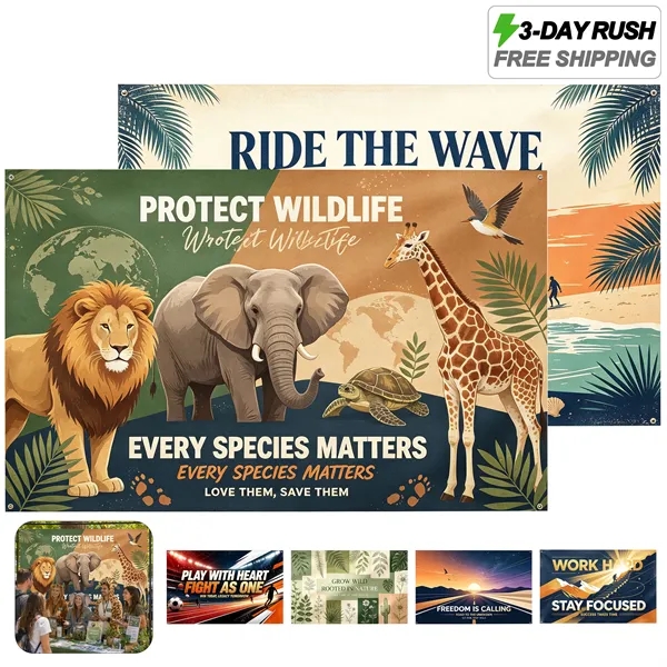3 Day Rush 5'x10' Custom Perforated Polyester Mesh Banner