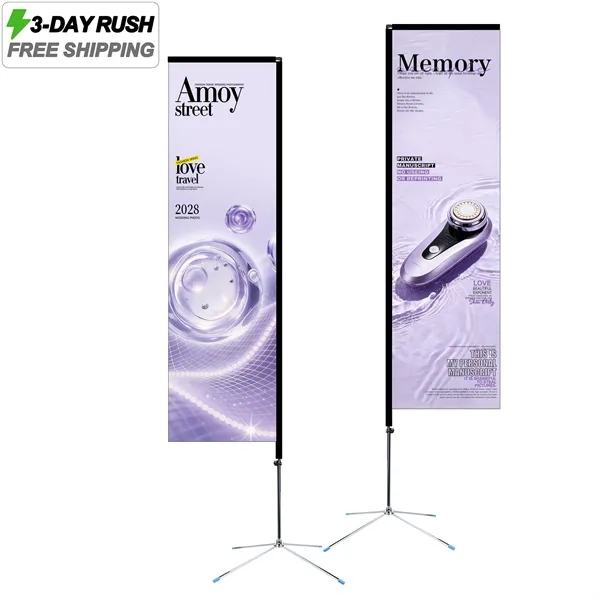 3 Day Rush 11' Full Color Double Sided Rectangle Flag Kit