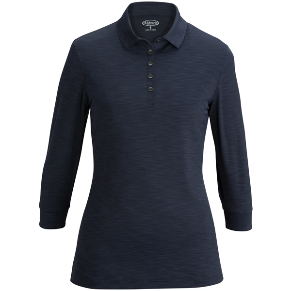 Ladies' 3/4 Sleeve Optical Polo
