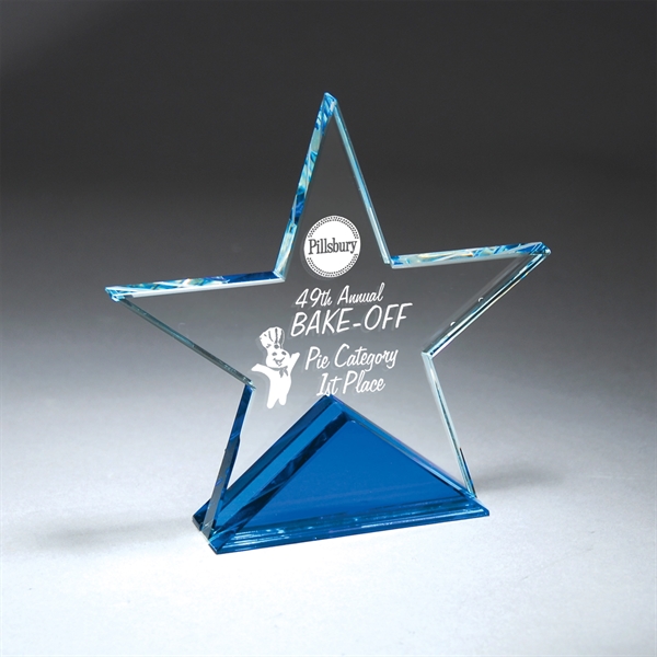 Clear Star with Blue Triangle Base
