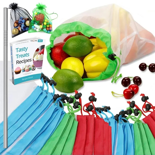 Reusable Polyester Vegetables Fruit Mesh Produce Bag Size S