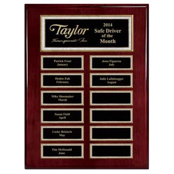 Rosewood Piano 12-Plt Magnetic Pearl Border Plaque