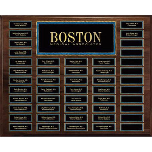 Genuine Walnut 48-Plate Pearl or Blue Border Plaque