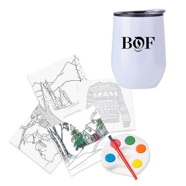 Holiday Adult Paint Set and Wine Tumbler