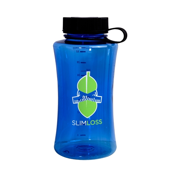 Ankyo Plastic Water Bottle-28.58 Oz Teal "Good times and tan lines Twist Cap Top 