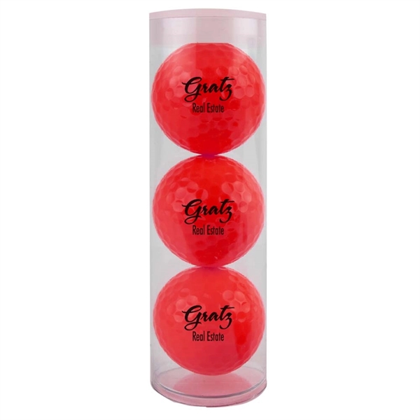 3 Colored Golf Balls Tube