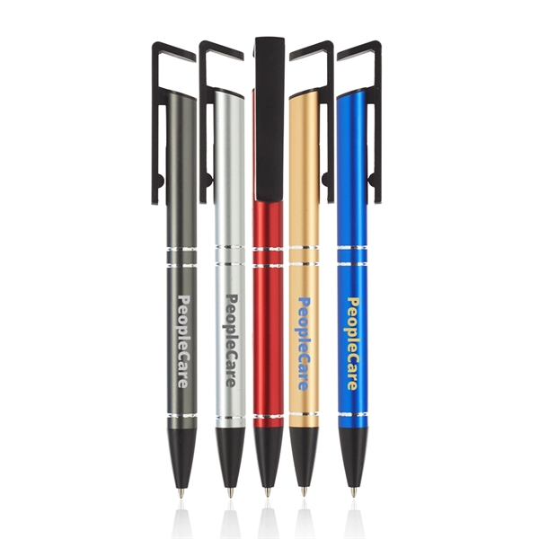 Grand Push Action 2-in-1 Metal Cell Stand Pen