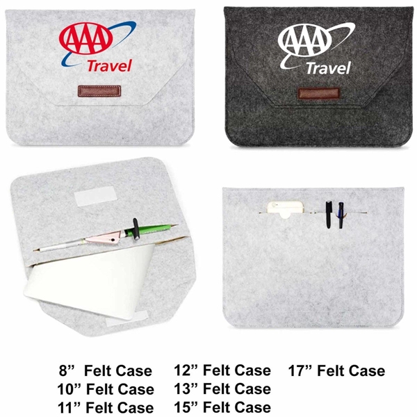10" Felt Sleeve Case with pocket for Laptop Tablet