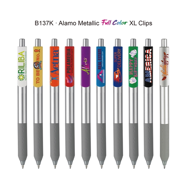 Alamo™ Metallic Pen with Full Color XL Clips