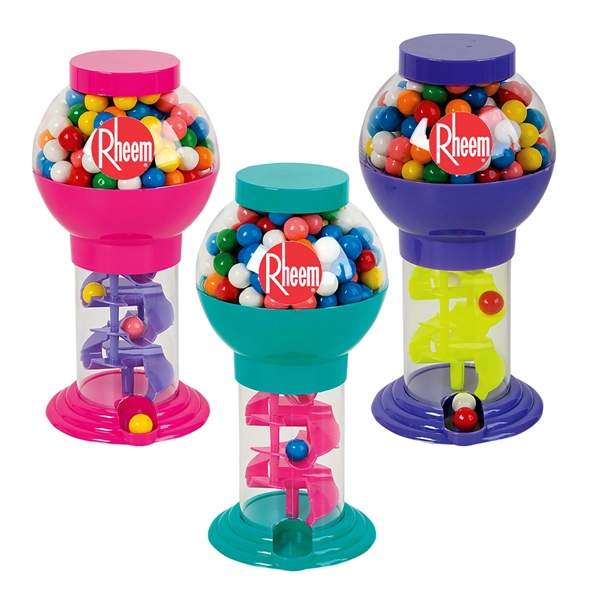 9-3/4" Assorted Color Spiral Gumball Machine