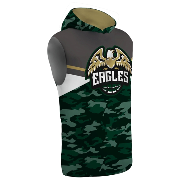 Adult Sleeveless T-Shirt Hoodie with Pocket