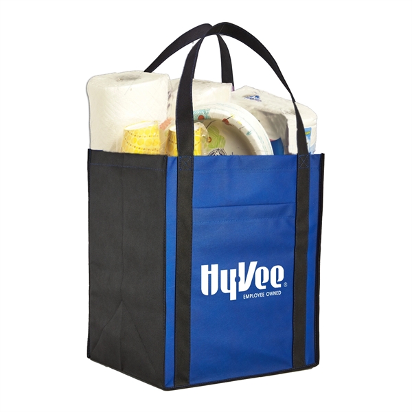Large Non-Woven Grocery Tote with Front Pocket