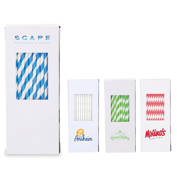 100-PC Paper Straws with Box